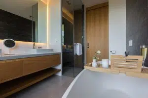 Ensuite bathroom at Villa Amylia, a luxury, private 9 bedroom, ocean view villa overlooking north Chaweng beach, Koh Samui, Thailand