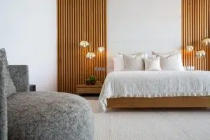 Bedroom at Villa Amylia, a luxury, private 9 bedroom, ocean view villa overlooking north Chaweng beach, Koh Samui, Thailand